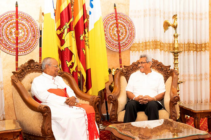 Cardinal Malcolm Ranjith with Sri Lanka President Gotabaya Rajapaksa