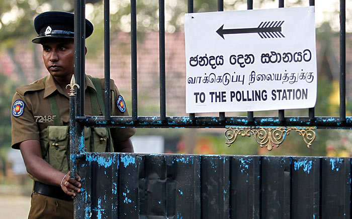 Sri Lanka police on election duty