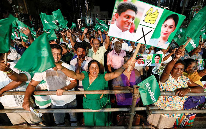 Supporters of Sajith Premadasa - Presidential candidate in Sri Lanka