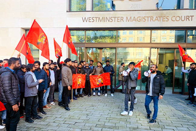 LTTE Tamil tiger supporters at Westminster magistrates court