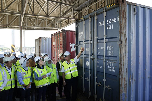 Container with plastic waste at a port in Butterworth - Malaysia