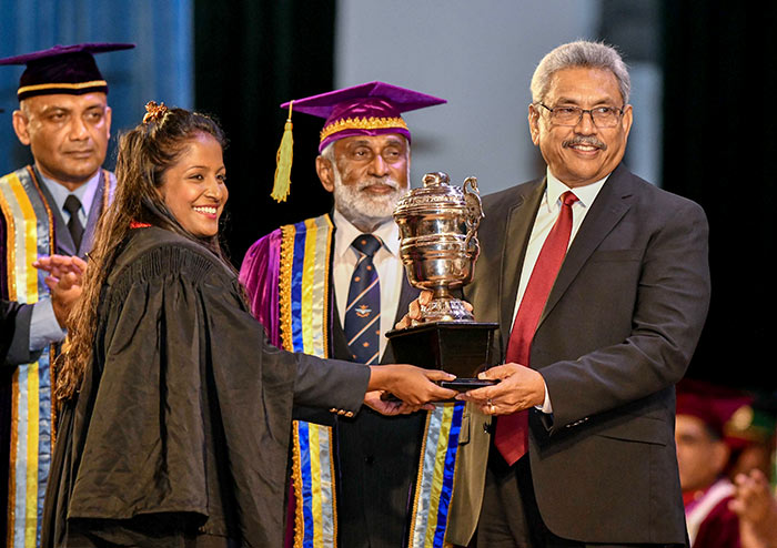 President Gotabaya Rajapaksa at the Convocation of the General Sir John Kotelawala Defence University