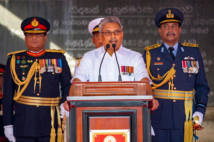 Sri Lanka President Gotabaya Rajapaksa is in an Independence day celebration