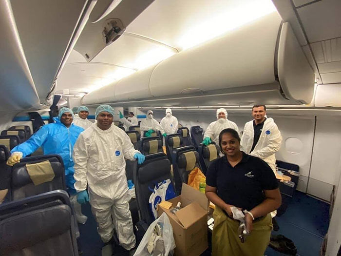 Srilankan Airlines crew-members who volunteered to fly into Wuhan China