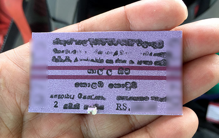 Train ticket Sri Lanka