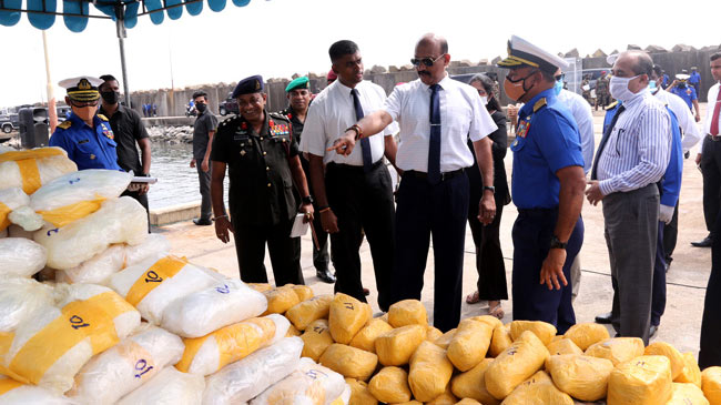 Largest ever drug haul nabbed at international waters by Sri Lanka Navy