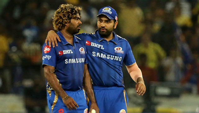 Lasith Malinga with Rohit Sharma