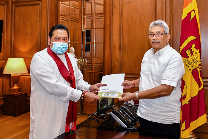 Mahinda Rajapaksa with Gotabaya Rajapaksa