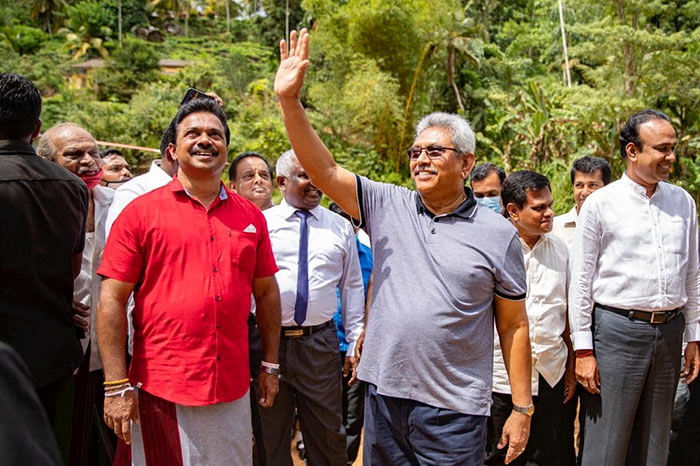 Sri Lanka President Gotabaya Rajapaksa on Neluwa Lankagama road construction