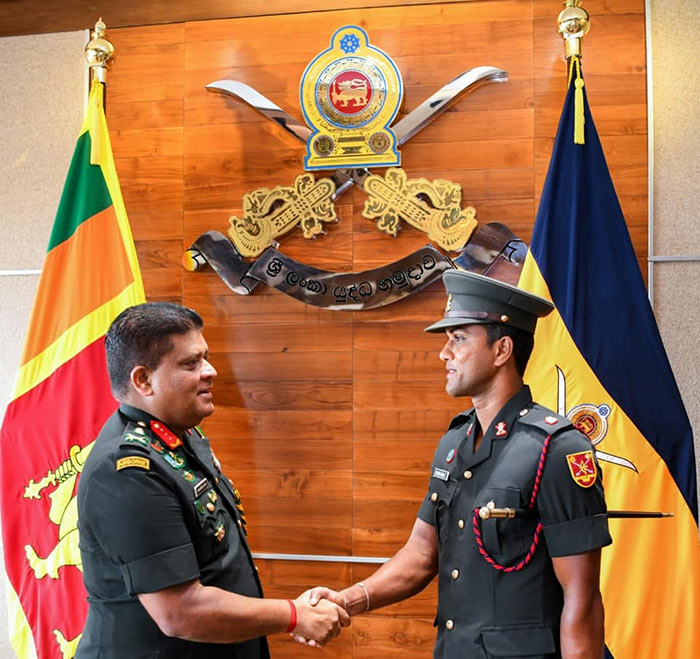 Major Dinesh Chandimal in Sri Lanka Army