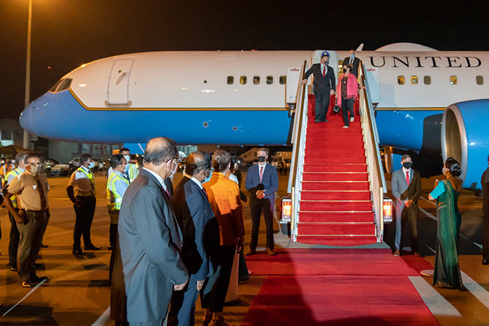 U.S. Secretary of State Mike Pompeo arrives in Sri Lanka
