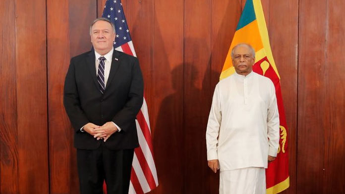 Mike Pompeo with Dinesh Gunawardena