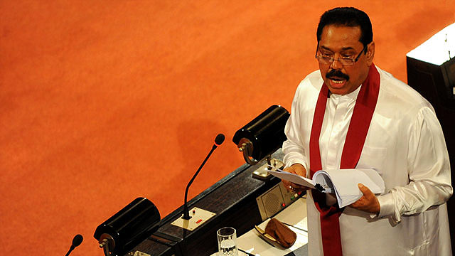 Sri Lanka Prime Minister Mahinda Rajapaksa at Sri Lanka Parliament