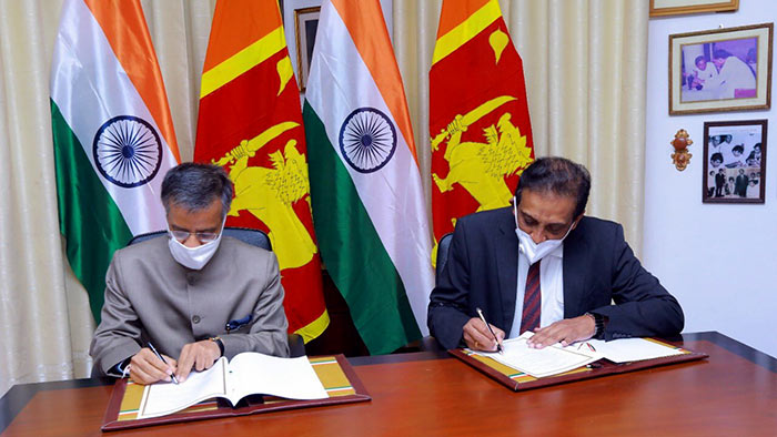 Secretary to the Ministry of Finance S.R. Attygalle and Indian High Commissioner to Sri Lanka Gopal Bagle