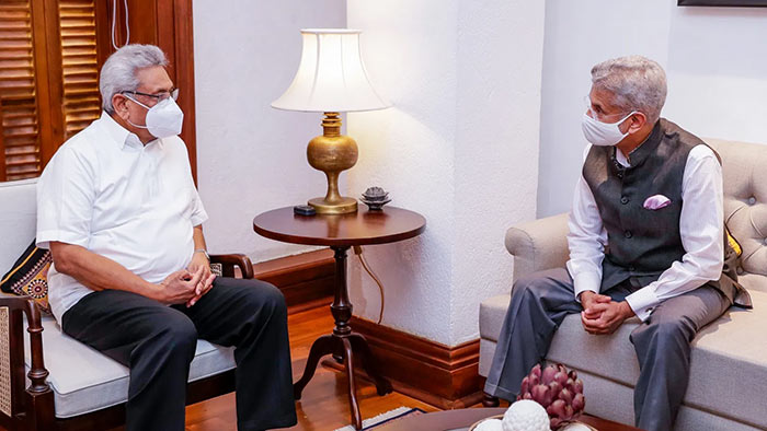 Sri Lanka President Gotabaya Rajapaksa and India's External Affairs Minister Subrahmanyam Jaishankar