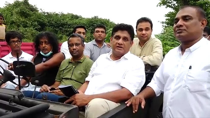 Sajith Premadasa in an observational tour of the Bellanwila Attidiya Sanctuary