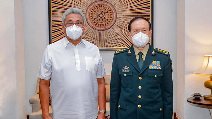 Sri Lanka President Gotabaya Rajapaksa and Chinese Defence Minister General Wei Fenghe