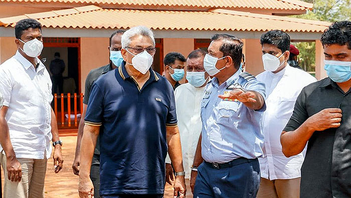 Sri Lanka President Gotabaya Rajapaksa with Air Force commander Sudharshana Pathirana