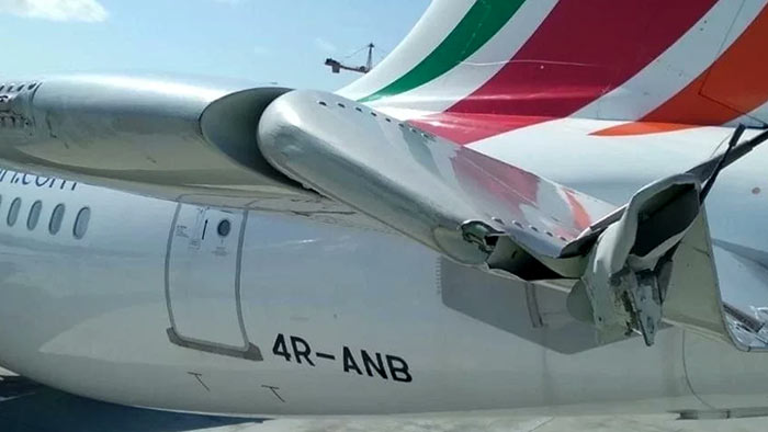 SriLankan Airlines flight UL116 damaged