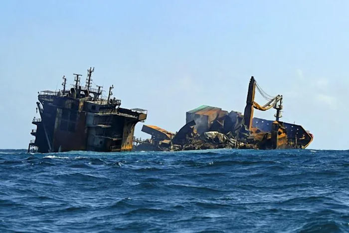 MV X-Press Pearl ship sank near Colombo Sri Lanka