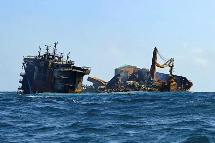 MV X-Press Pearl ship sank near Colombo Sri Lanka