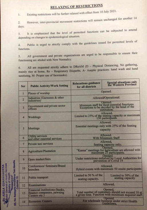 Announcement on relaxation of travel restrictions and permitted public activities