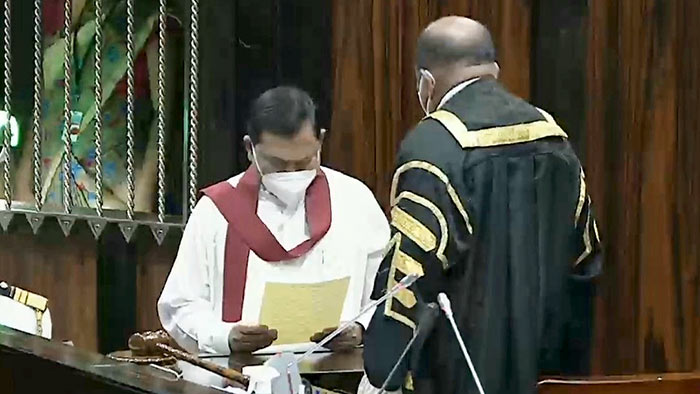 Basil Rajapaksa takes oath as a Member of Parliament