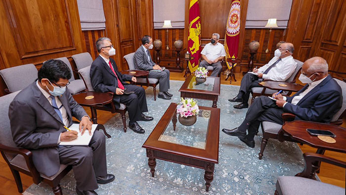 Asian Development Bank (ADB) Director-General Kenichi Yokoyama with Sri Lanka President Gotabaya Rajapaksa