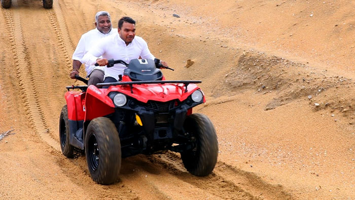 Namal Rajapaksa with Prasanna Ranatunga at Colombo Dunes in Sri Lanka