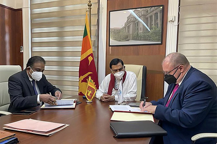 Sri Lanka Finance Minister Basil Rajapaksa with Hartwig Schafer - World Bank Vice President for South Asia