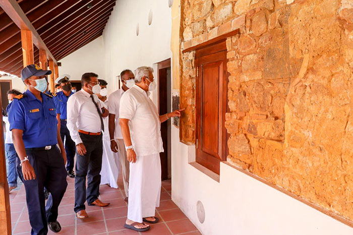Sri Lanka President Gotabaya Rajapaksa inspects renovations of Ehelepola Walauwa in Kandy Sri Lanka