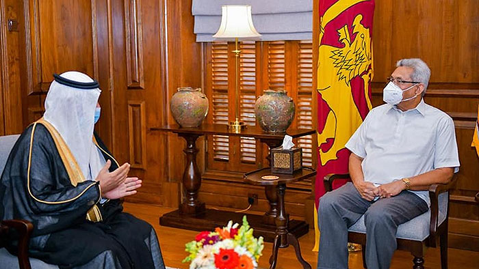 Abdulnasser Hussain Al-Harthi and Sri Lanka President Gotabaya Rajapaksa