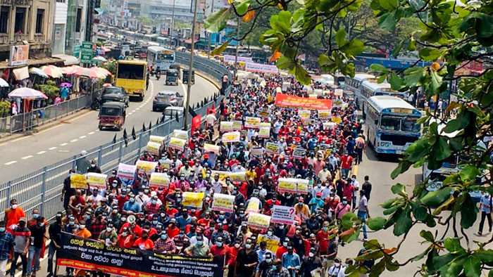 Massive Protest in Colombo by JVP against Sri Lanka Government’s decisions