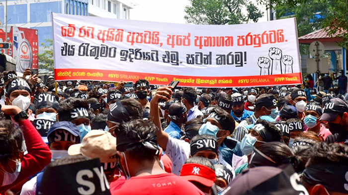 Massive Protest in Colombo by JVP against Sri Lanka Government’s decisions