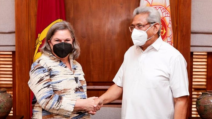 Under Secretary for Political Affairs of the US Department of State Victoria Nuland with Sri Lanka President Gotabaya Rajapaksa