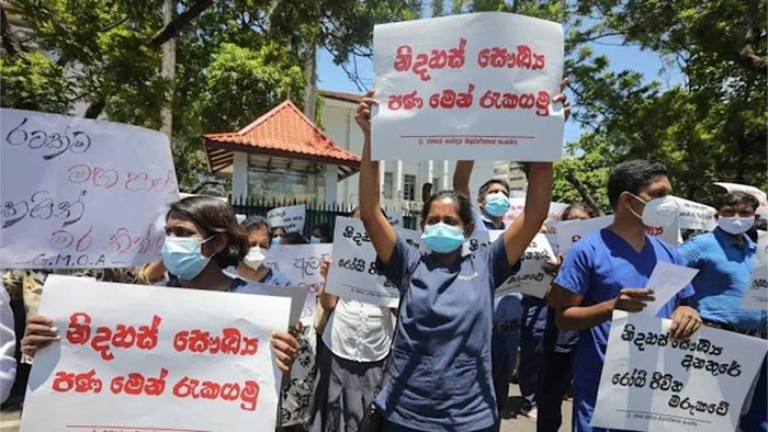 Doctors and nurses have taken part in the protests during the worsening crisis