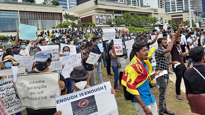 Massive protest organised at Galle face at Colombo in Sri Lanka
