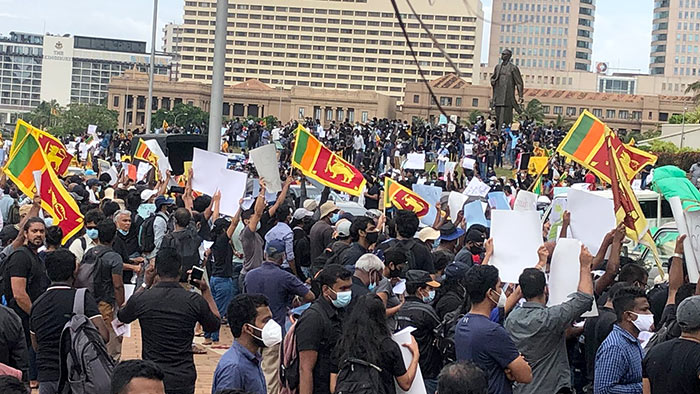 Massive protest organised at Galle face at Colombo in Sri Lanka