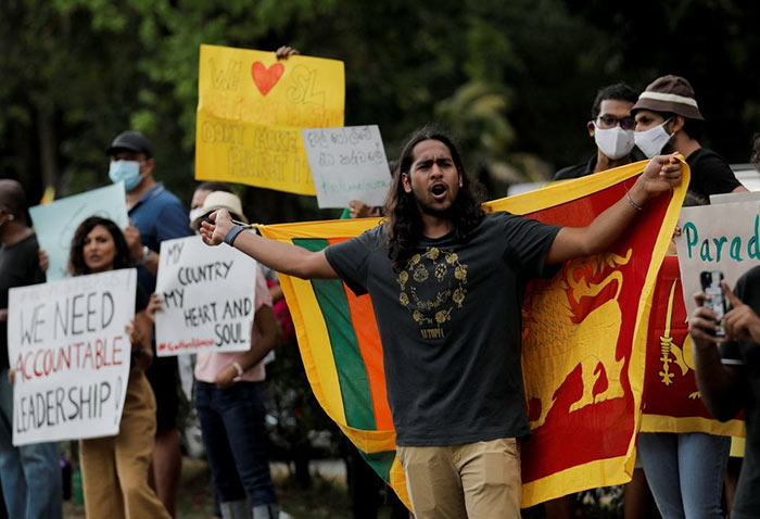 Sri Lanka people protest against Sri Lankan President Gotabaya Rajapaksa