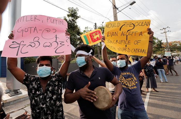 Sri Lanka people protest against Sri Lankan President Gotabaya Rajapaksa