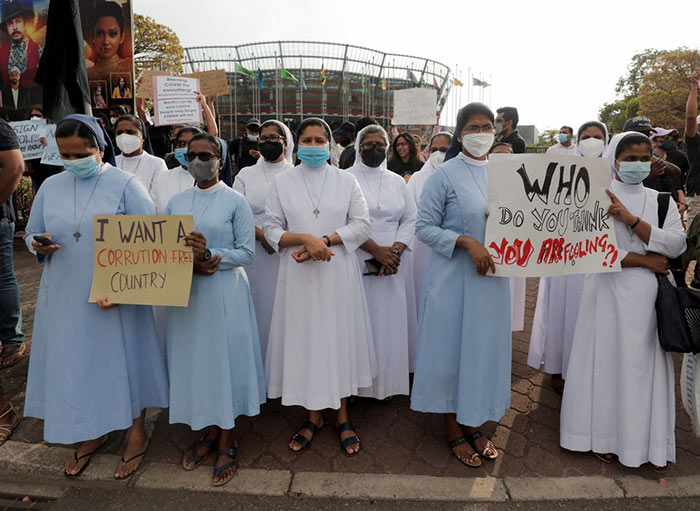 Sri Lanka people protest against Sri Lankan President Gotabaya Rajapaksa