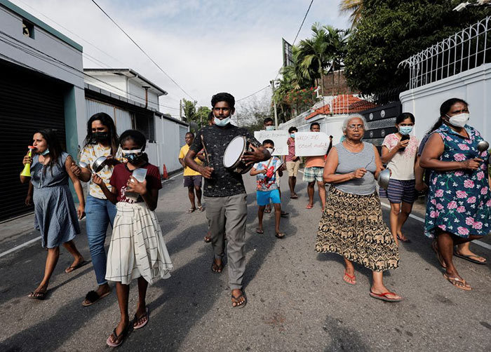 Sri Lanka people protest against Sri Lankan President Gotabaya Rajapaksa