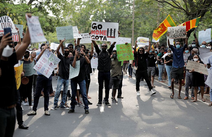 Sri Lanka people protest against Sri Lankan President Gotabaya Rajapaksa