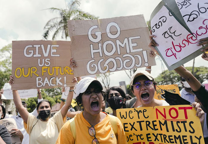 Sri Lanka people protest against Sri Lankan President Gotabaya Rajapaksa