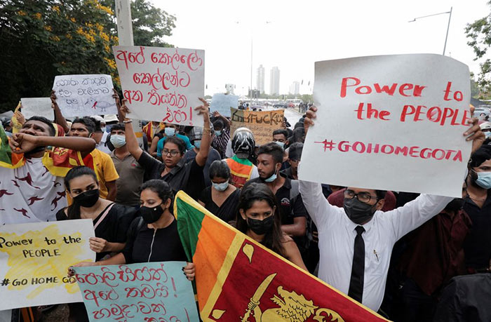 Sri Lanka people protest against Sri Lankan President Gotabaya Rajapaksa