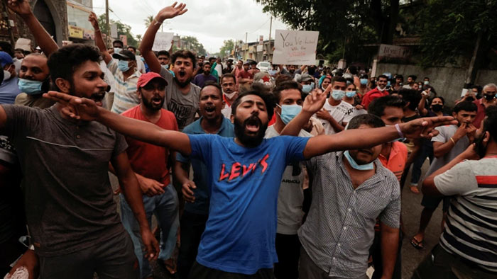 Sri Lanka people protest against Sri Lankan President Gotabaya Rajapaksa