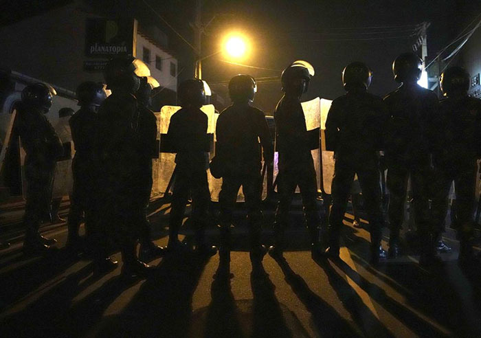 Sri Lankan people protest near President Gotabaya Rajapaksa's Mirihana Residence in Sri Lanka