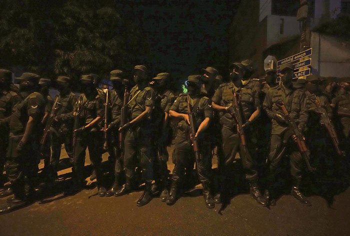 Sri Lankan people protest near President Gotabaya Rajapaksa's Mirihana Residence in Sri Lanka