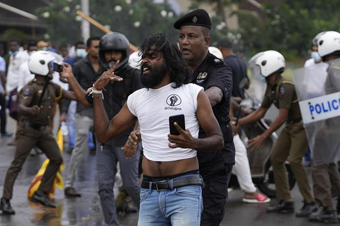 Clash at Galle Face Colombo, Sri Lanka