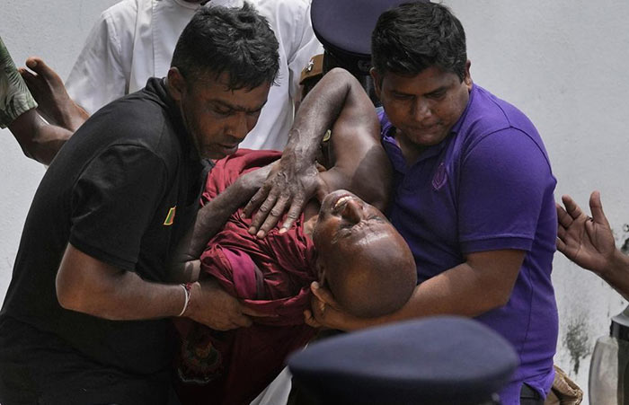 Clash at Galle Face Colombo, Sri Lanka